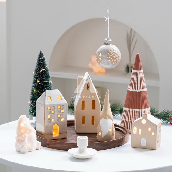 Ceramic Homes for a Cosy Christmas Display