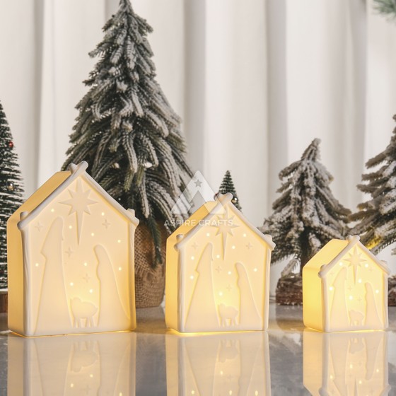 Translucent Ceramic Christmas House Decor