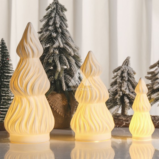 Ceramic Christmas Tree, Glowing with Light