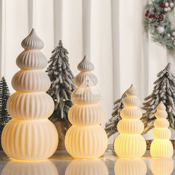 Ceramic Christmas Tree with Light-Through Design