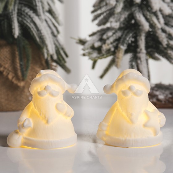 Luminous Ceramic Santa with Mystic Glow