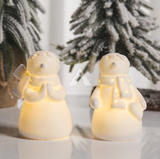 Translucent Santa's Helper Ceramic Snowman