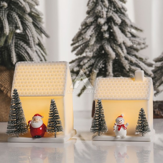 Christmas House Ceramic Luminous Artwork