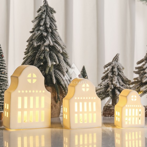 Luminous Ceramic Christmas Cottage Collectible