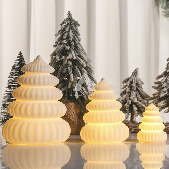 Glowing Ceramic Christmas Tree Sculpture