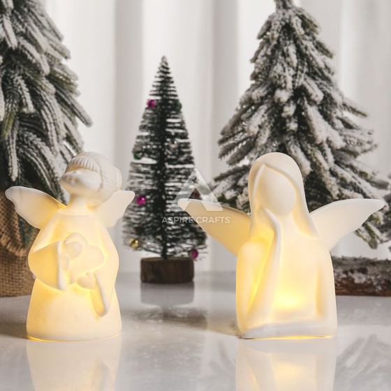 Glowing Ceramic Angel for Holiday Bliss