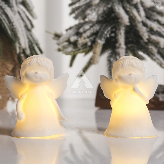 Luminous Ceramic Angel, a Glowing Christmas Blessing