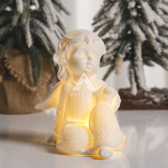 Ceramic Angel Ornament, Translucent and Enchanting