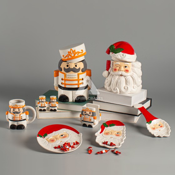 Merry Cooking with Santa Claus Ceramic Utensils