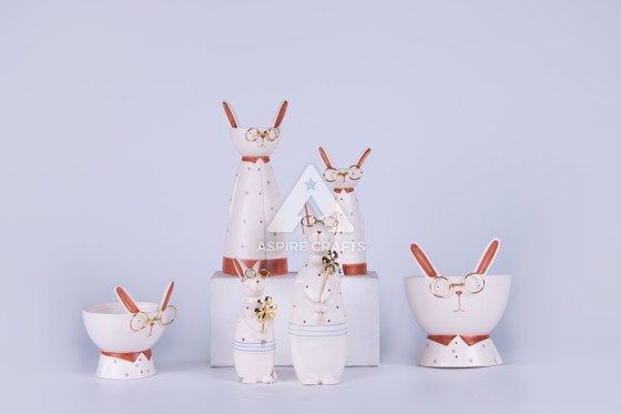 Adorable Ceramic Easter Rabbit-Shaped Ornament