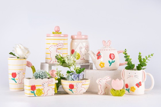 Easter Cup with Bunny Flower Stand