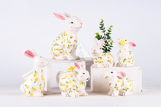 Easter Bunny with Floral Charm