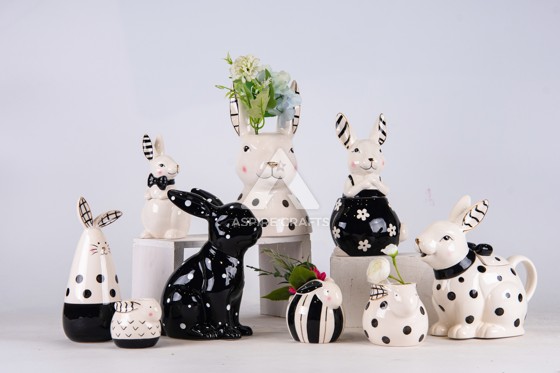 Spring Kitchen Decor: Black & White Bunnies