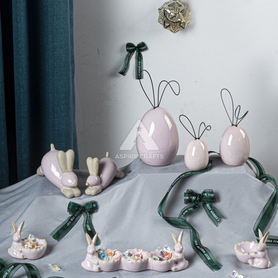 Adorable Ceramic Easter Bunny Candy Bowl