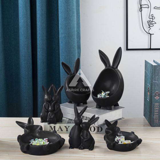 Ceramic Bunny Bowl with Blooming Garden