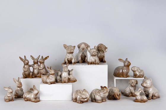 Charming Ceramic Easter Animal Collection Ornaments