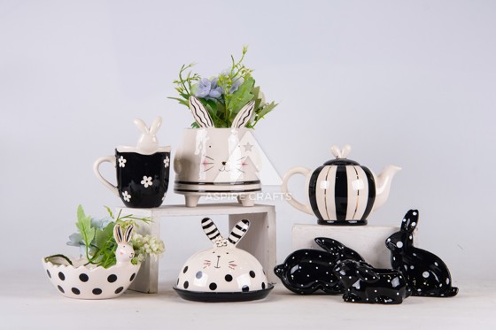 Kitchen Easter Magic: Black & White Bunnies