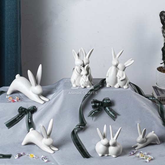 Classic Ceramic Rabbit Fruit Bowl for Easter