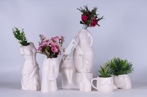 Unique Ceramic Planter in Unique Shape for a Statement Piece