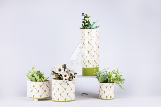 Garden-Themed Floral Ceramic Vase