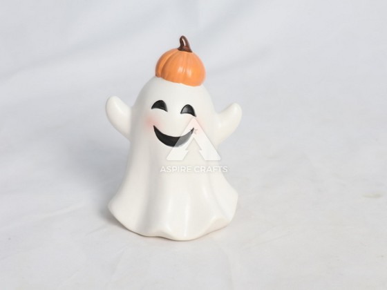 Haunting Ceramic Halloween Ghost Shape Decorative