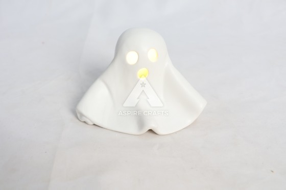 Eerily Captivating Ceramic Halloween Ghost Ornament