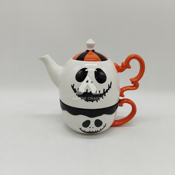 Halloween Ghost-Inspired Ceramic Kettle