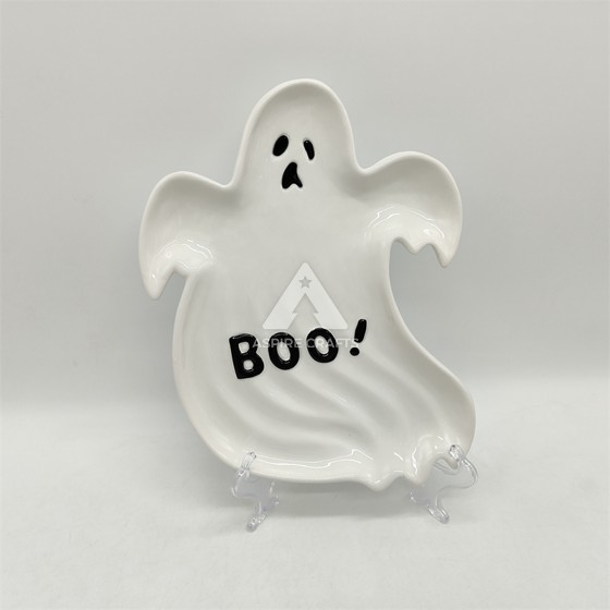 Ethereal Ceramic Halloween Spectral Ghost Dish Craft