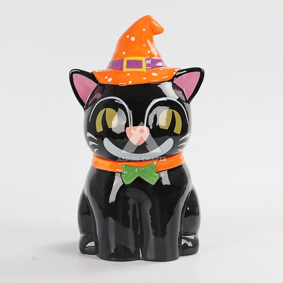 Charming Spooky Black Cat Figurine for Halloween