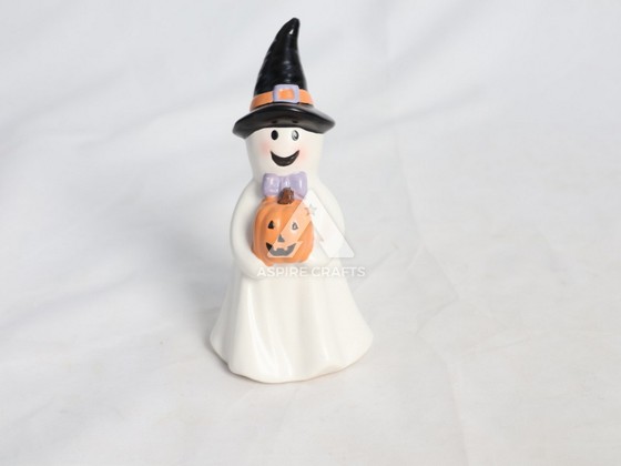 Eerily Delightful Ceramic Halloween Phantom Accent