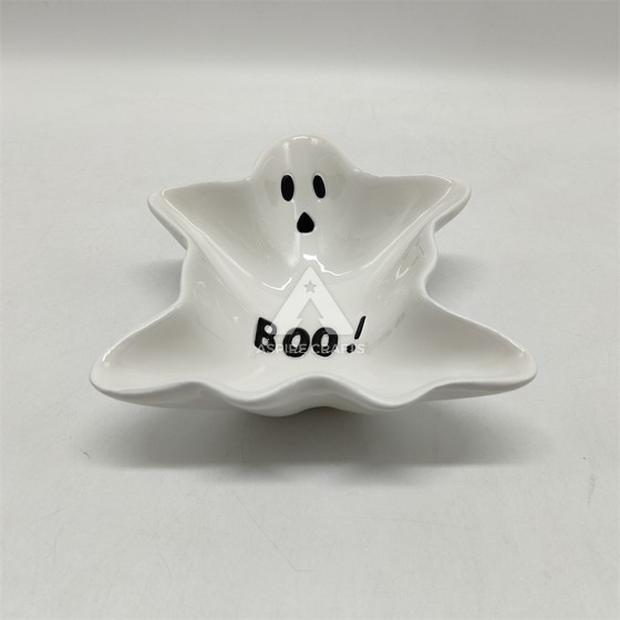 Creepy Ceramic Halloween Ghostly Mini Dish