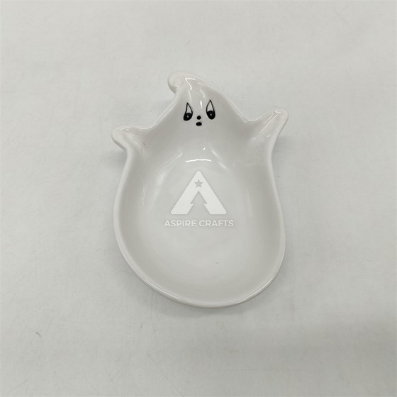 Witchy Ceramic Halloween Ghost Dish Accessory