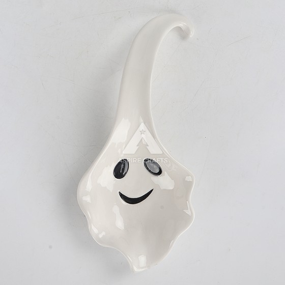 Spooky Ceramic Ghost Spoons for Halloween