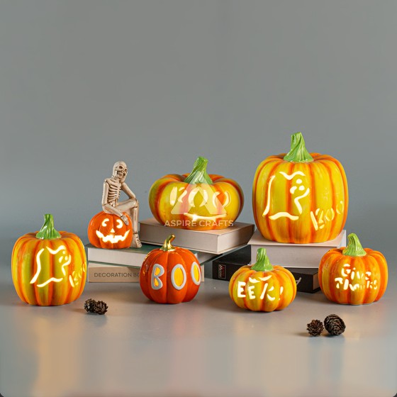 Spooky Ceramic Pumpkin Decorations for Halloween