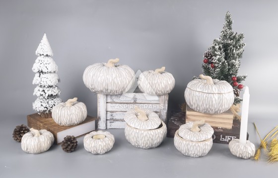 Ceramic Pumpkin Jar Ornaments: Autumn's Charm