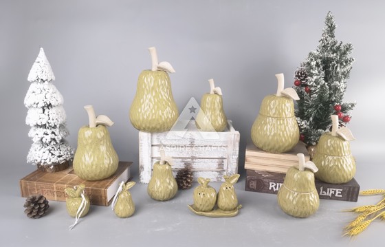 Decorative Pumpkin-Shaped Ceramic Jars