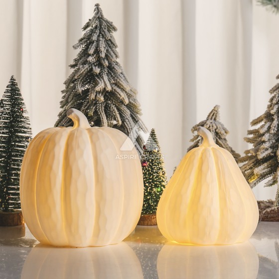 Charming Pumpkin Glow: Ceramic Translucent Porcelain Piece