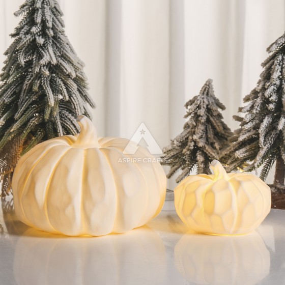 Glimmering Pumpkin: Ceramic Translucent Porcelain Art