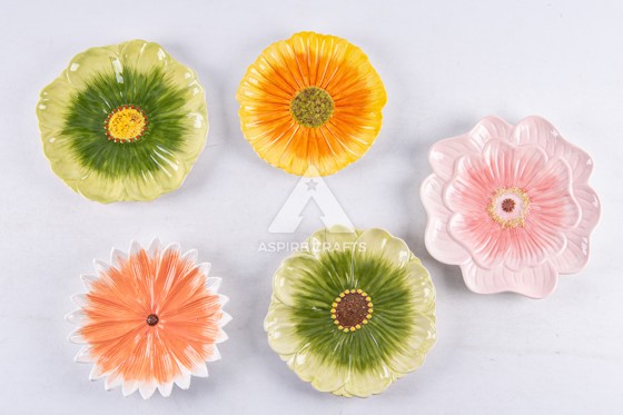 Ceramic Flower Dish for Home Decor