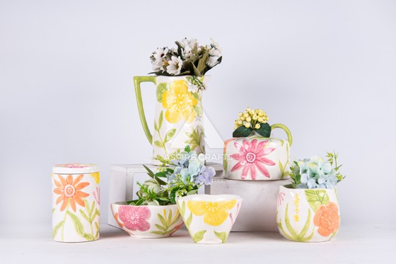 Flower Cup Decor: Ceramic Home Style