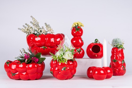 Lifelike Tomato Ceramic Pot