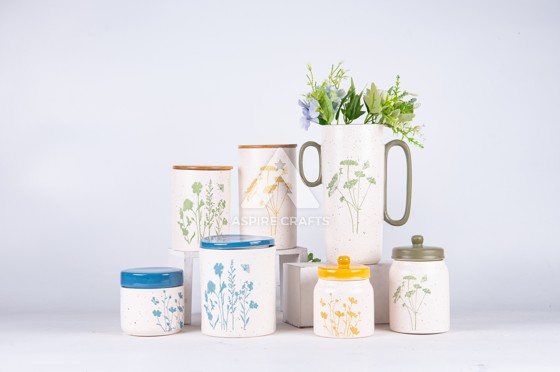 Floral Delight: Ceramic Vases & Cups