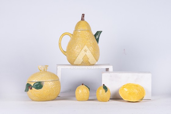 Orange-Shaped Ceramic Pot Ornament