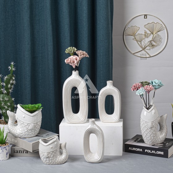 Decorative Ceramic Vase-Candleholder for Bedroom