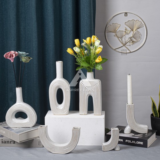 Ceramic Vase and Candleholder for Home Centerpiece