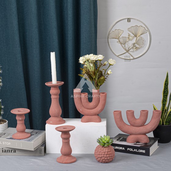 Home Accent Ceramic Vase and Candleholder