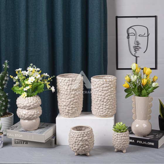 Rustic-Styled Ceramic Vase with Candleholder for Casual Decor