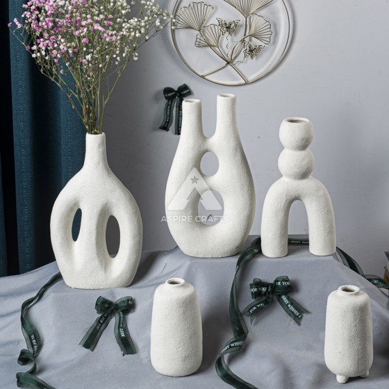 Stylish Ceramic Vase with Detachable Candleholder