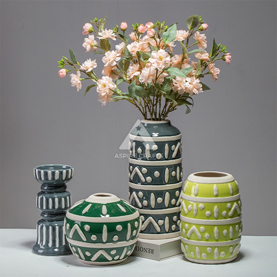 Ceramic Vases in Vibrant Colors and Designs