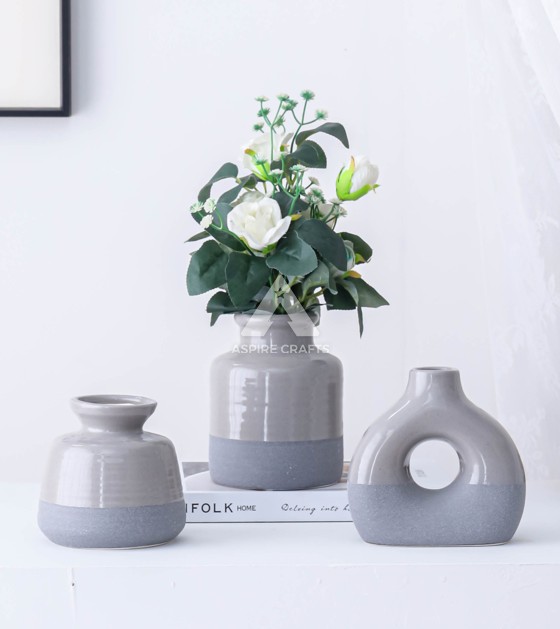 Stylish Grey Vase for Ceramic Art Collection